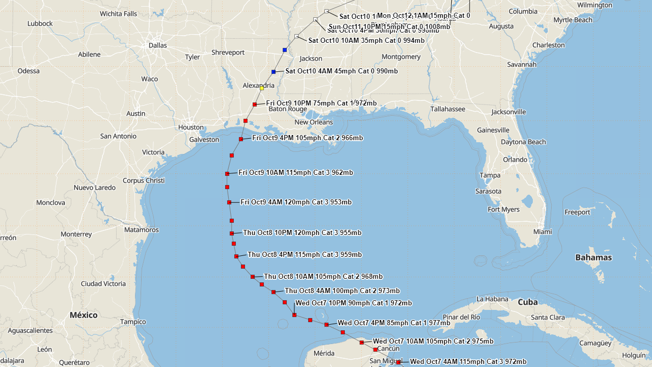Hurricane Delta Track